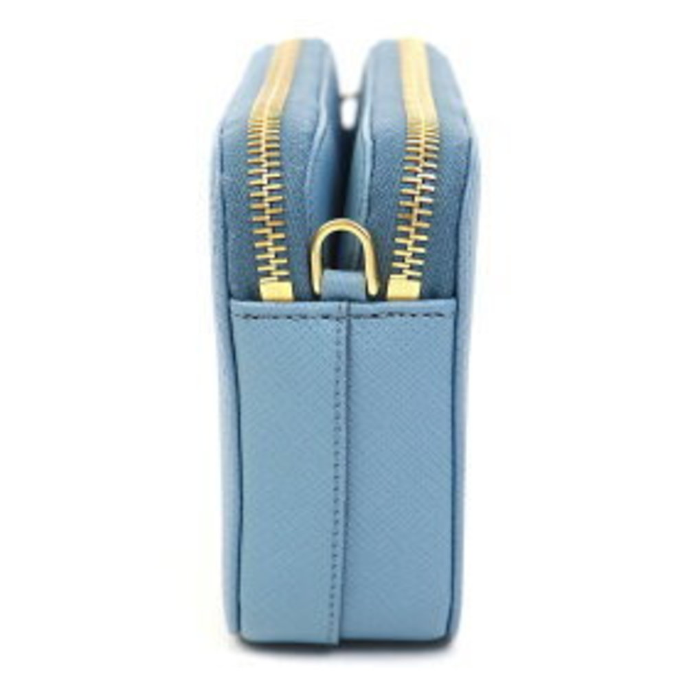 Prada Chain Triangle Bag Crossbody Leather Saffiano Sky Blue - Picture 5 of 9